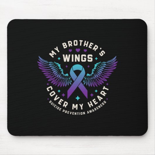 Die Flügel meines Bruders decken meinen Herzsuizid Mousepad (Vorne)