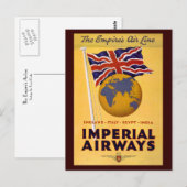 Die Fluggesellschaft des Empire Postkarte (Vorne/Hinten)
