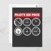 Die Fluginstrumente des Piloten mit Sixpack Postkarte (Vorne/Hinten)
