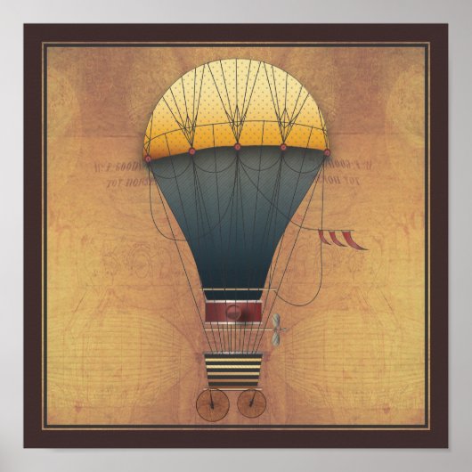 Die Flugmaschine Abeelle Steampunk Poster (Vorne)