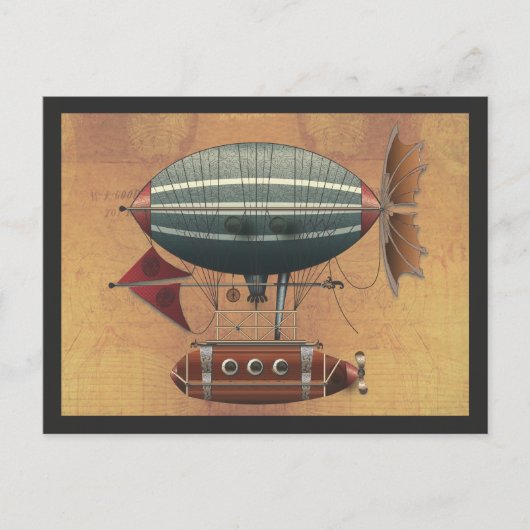 Die Flugmaschine Aleutian Steampunk Postkarte (Vorderseite)