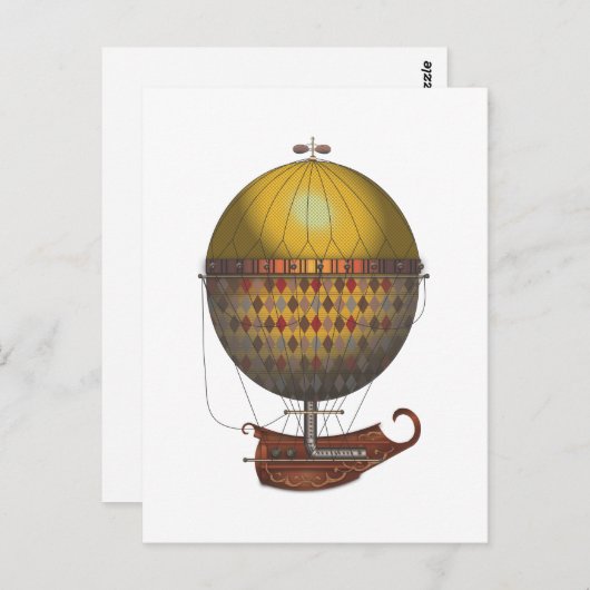 Die Flugmaschine Nautisme Steampunk Postkarte (Vorne/Hinten)