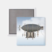 Die Flugmaschine Petite Noir Steampunk Magnet (Vorderseite/Rückseite)