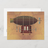 Die Flugmaschine Petite Rouge Steampunk Postkarte (Vorne/Hinten)