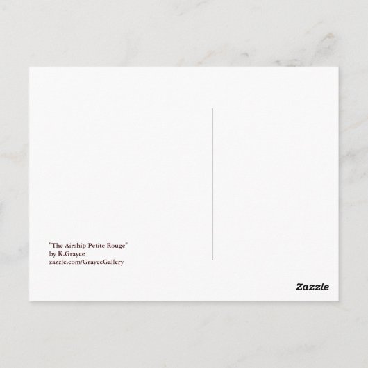 Die Flugmaschine Petite Rouge Steampunk Postkarte (Rückseite)