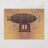Die Flugmaschine Petite Rouge Steampunk Postkarte (Vorderseite)