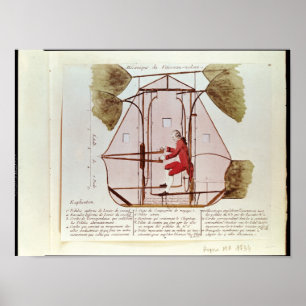 Die Flugmaschine von Jean Pierre Blanchard Poster