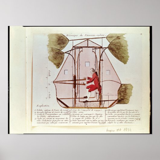 Die Flugmaschine von Jean Pierre Blanchard Poster (Vorne)