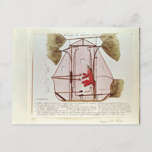 Die Flugmaschine von Jean Pierre Blanchard Postkarte