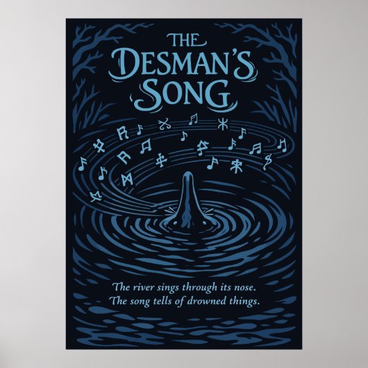 Die Fluss-Illustration des Desman-Lieds Poster (Vorne)