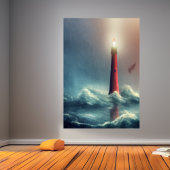 Die Flut und der Leuchtturm | AI Art Poster