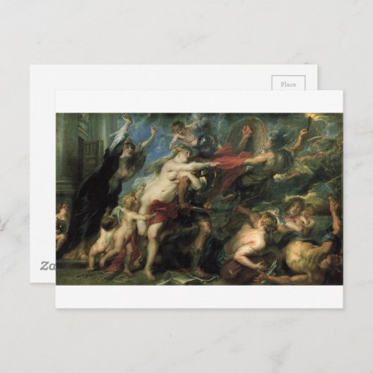 Die Folgen des Krieges durch Peter Paul Rubens Postkarte (Vorne/Hinten)