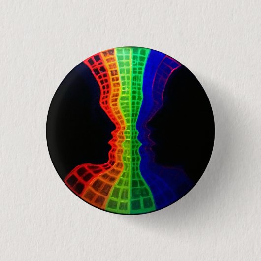 Die Fontäne aus Liebe fluoreszierend farbiger Rege Button (Vorderseite)