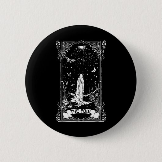 Die Fool Ghost Cotattcore-Tarot-Karte Hauptarcana Button (Vorderseite)