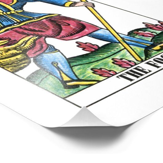 Die Fool- oder Jester-Tarot-Karte Fotodruck (Ecke)