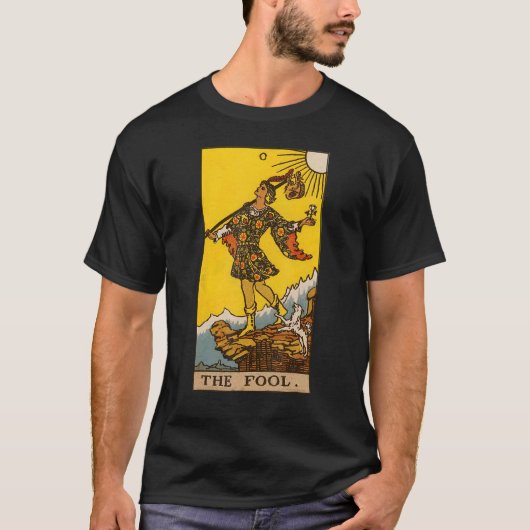 Die Fool Tarot Card Major Arcana Card Zero 0 T-Shirt (Vorderseite)
