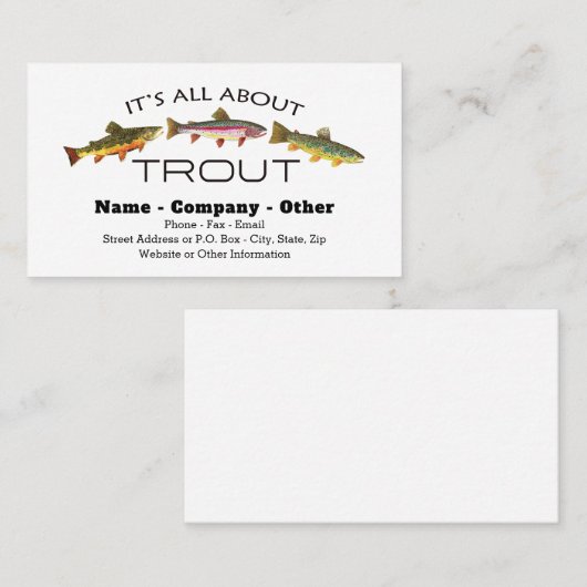 Die Forellenfliege der Fischer Visitenkarte (Vorne/Hinten)
