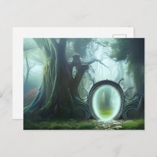 Die Forest Portal Fantasy Art Postkarte (Vorne/Hinten)