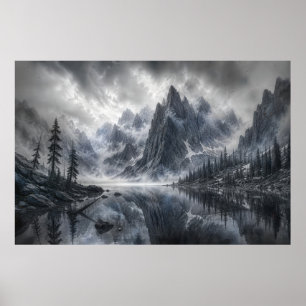 Die Form der Stille – Schwarze und Weiße Landschaf Poster