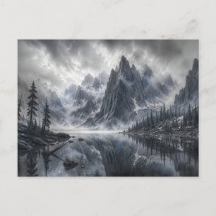 Die Form der Stille – Schwarze und Weiße Landschaf Postkarte