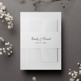 Die formelle, elegante Schwarz-Weiß-Hochzeit Einladungsbanderole