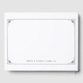 Die formelle, elegante Schwarz-Weiß-Hochzeit Gästebuch (Rückseite)