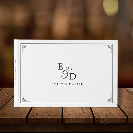 Die formelle, elegante Schwarz-Weiß-Hochzeit Gästebuch