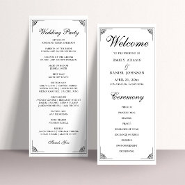 Die formelle, elegante Schwarz-Weiß-Hochzeit Programm