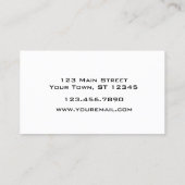 Die formelle Kleidung der Männer Visitenkarte (Rückseite)