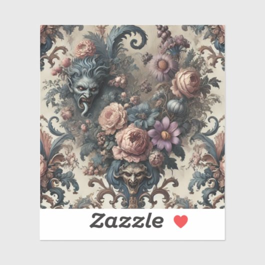 Die formellen Feinde – Gothic Floral Design Aufkleber (Blatt)