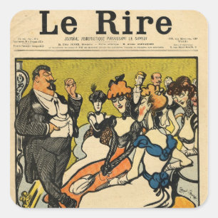Die Forscher von der Titelseite von Le Rire Quadratischer Aufkleber