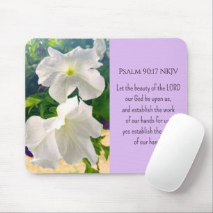 Die Foto-Bibel der Weißen Blume Verse Gottes Segen Mousepad