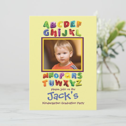 Die Foto-Einladung des ABCs Einladung (Stehend Vorderseite)