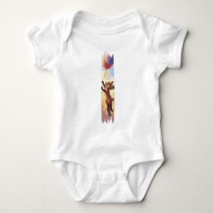 Die Fox's Balloon Adventure Brushstroke Paint Baby Strampler