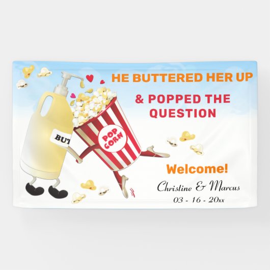 Die Frage Popcorn & Butter-Verlobung angehoben Banner (Horizontal)