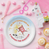 Die Frage Popcorn & Butter-Verlobung angehoben Pappteller (Party)