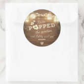 Die Frage-Verlobung Wedding Popcorn Runder Aufkleber (Tasche)