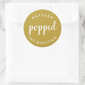 Die Frageaufkleber Gold geklebt Runder Aufkleber (Tasche)