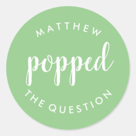 Die Fragenaufkleberseite grün gestopft Runder Aufkleber