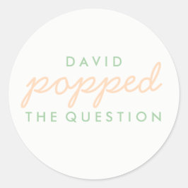 Die Frageopcorn-Begrüßungstafel-Aufkleber geklebt Runder Aufkleber