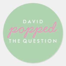 Die Frageopcorn-Begrüßungstafel-Aufkleber geklebt