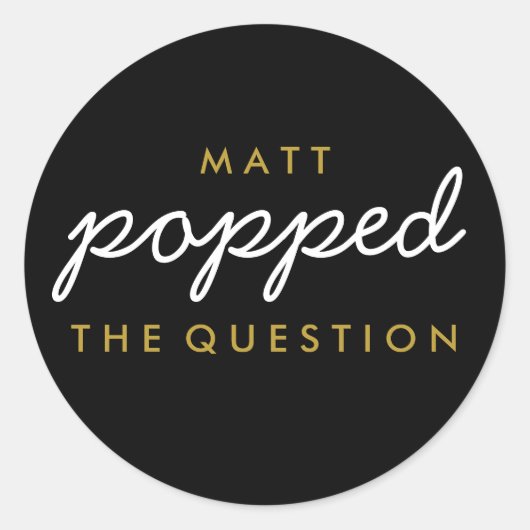 Die Frageopcorn-Begrüßungstafel-Aufkleber geklebt Runder Aufkleber (Vorderseite)