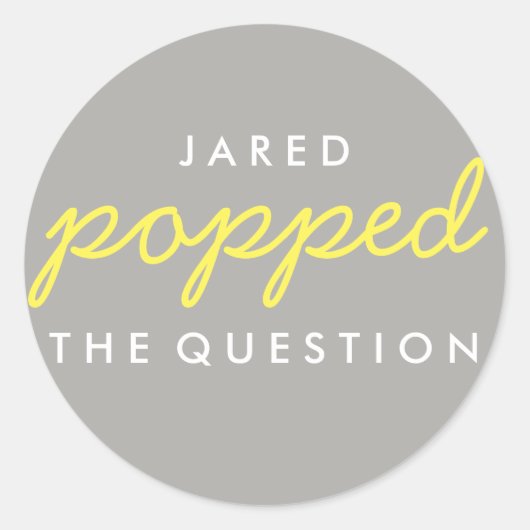 Die Frageopcorn-Begrüßungstafel-Aufkleber geklebt Runder Aufkleber (Vorderseite)