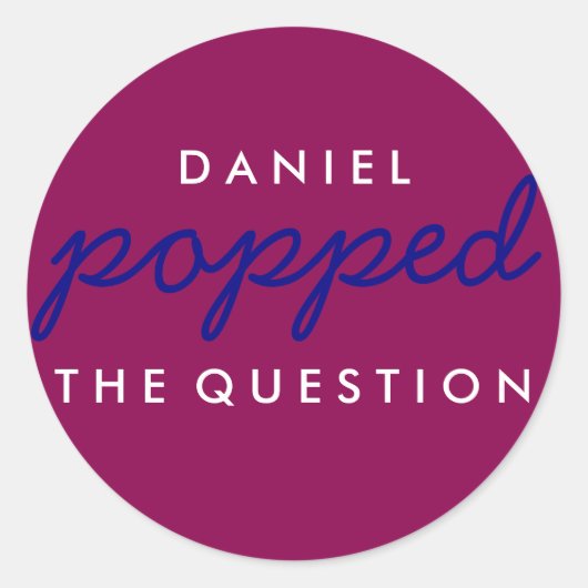 Die Frageopcorn-Begrüßungstafel-Aufkleber geklebt Runder Aufkleber (Vorderseite)