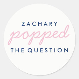 Die Frageopcorn-Begrüßungstafel-Aufkleber geklebt Runder Aufkleber