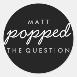 Die Frageopcorn-Begrüßungstafel-Aufkleber geklebt Runder Aufkleber