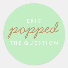 Die Frageopcorn-Begrüßungstafel-Aufkleber geklebt Runder Aufkleber