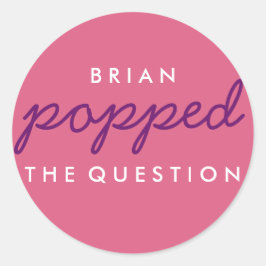 Die Frageopcorn-Begrüßungstafel-Aufkleber geklebt Runder Aufkleber