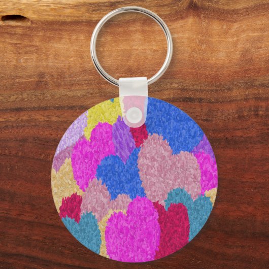 Die fragmentierte Herz-Abstrakte Malerei Schlüsselanhänger (Vorderseite)