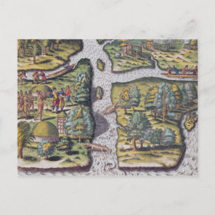 Die Franzosen, die Fort Charles leiden links Postkarte